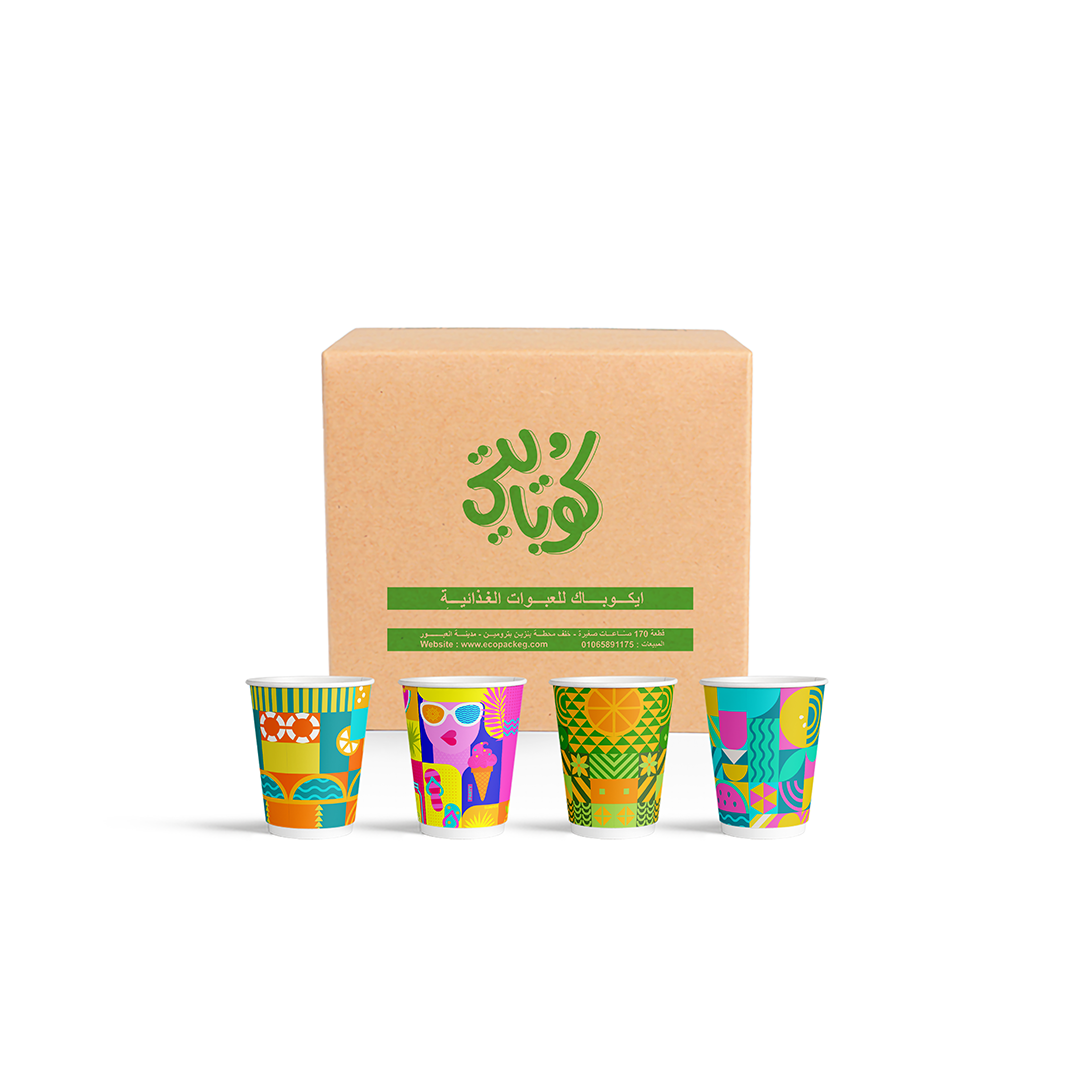 Waves Collection - 400 Paper Cups - 8 oz