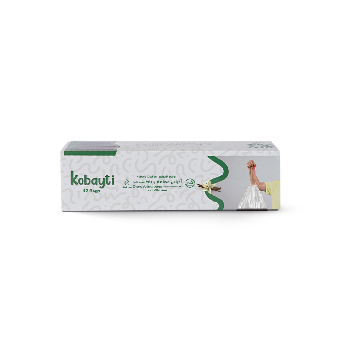 Tape Tie Garbage Bags with Vanilla Scent - 12 Bags