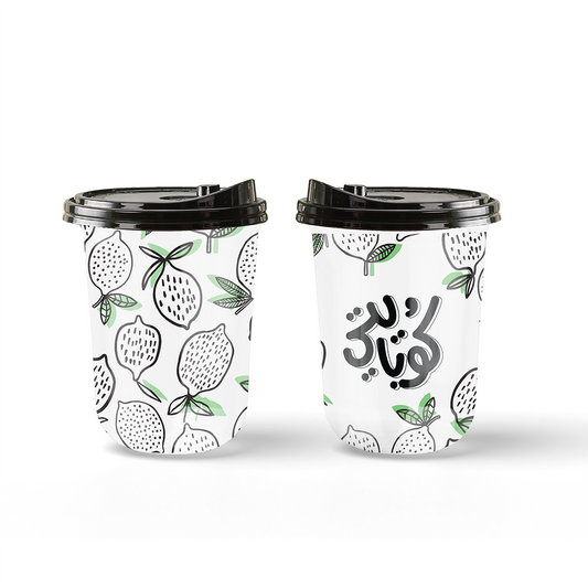 فروتي- ٢٠ كوب بلاستيك بغطاء 
