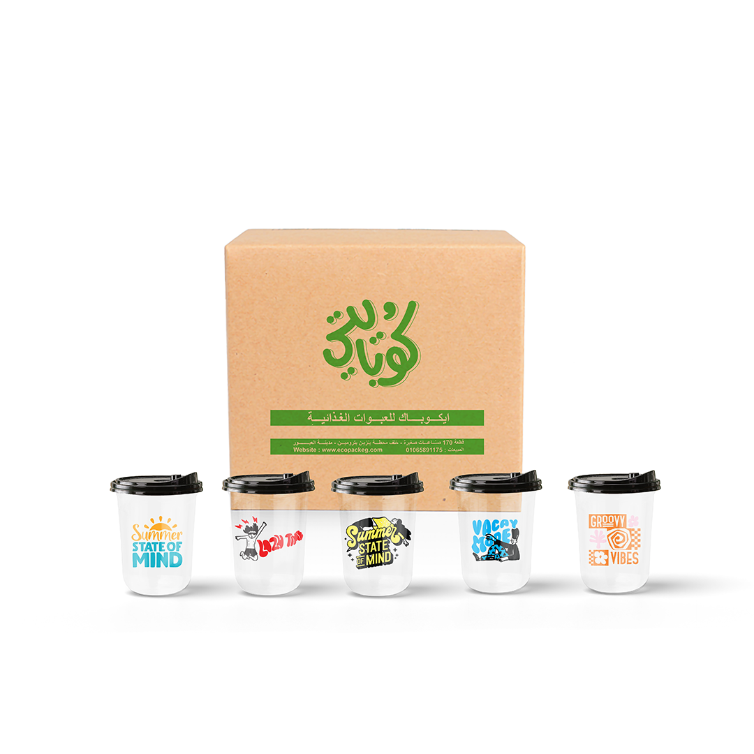 كرتونة ڤايبي - ١٠٠٠ كوب بلاستيك - ١٢ أونصة
