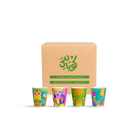 كرتونة امواج - 4٠٠ كوب ورقي - ٨ اونصة